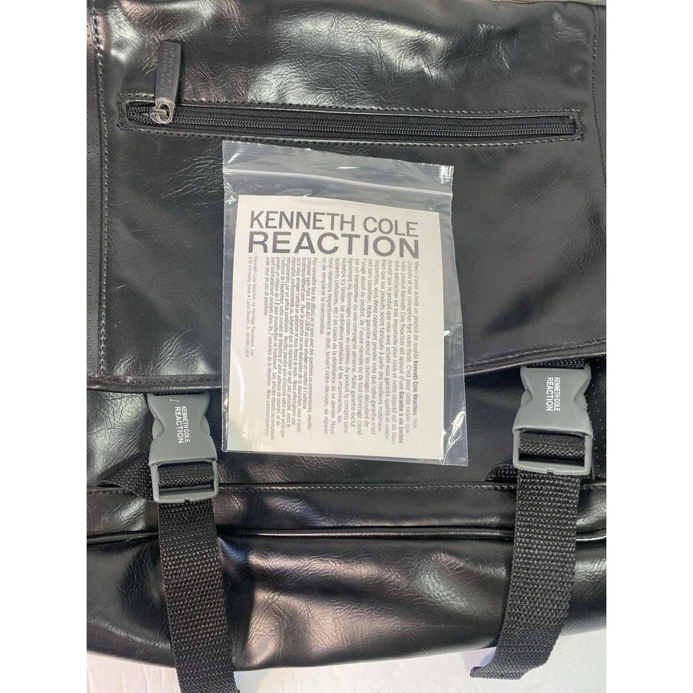 Kenneth Cole Bag Reaction Black Messenger Laptop Sleeve Adj Strap 535505 NEW